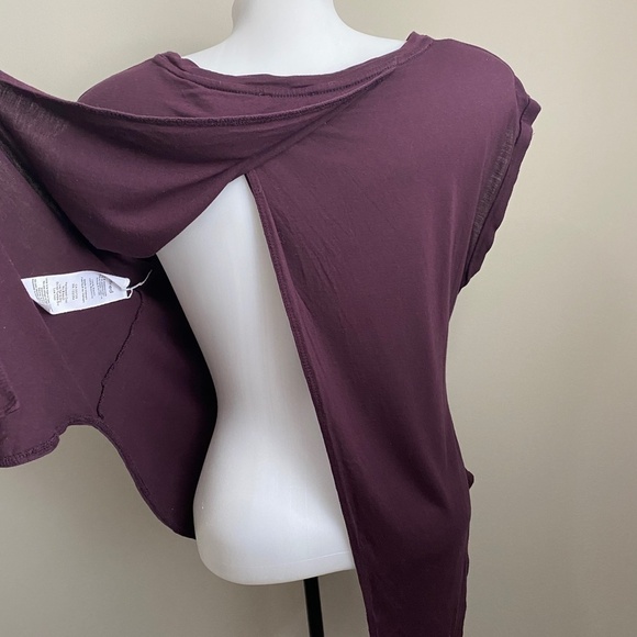 Wilfred Criss-Cross / Open Back Women's Short Sleeve Plum Tee Size Small - Picture 5 of 10